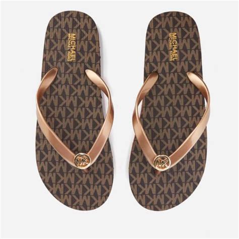 michael kors flip flops brown|michael kors flip flops clearance.